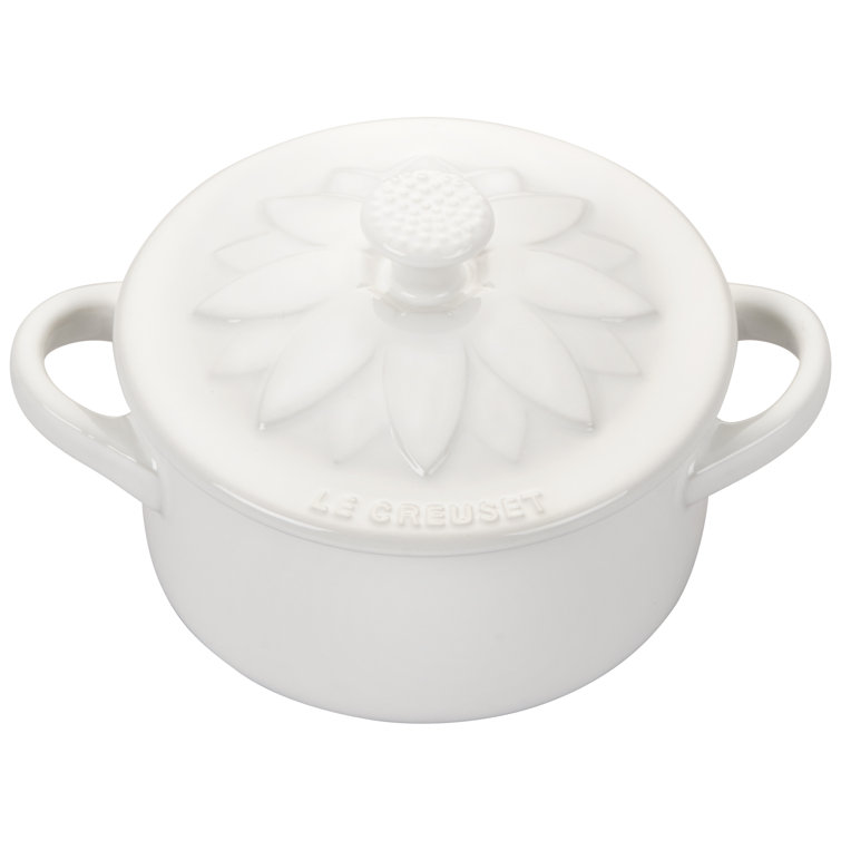 人気ブラドン Round Mini Stoneware Creuset Le Cocotte Lid Flower with 調理器具
